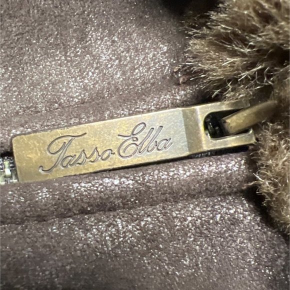 Tasso Elba Brown Faux Leather Jacket Men Winter Jacket Size M - Picture 7 of 13